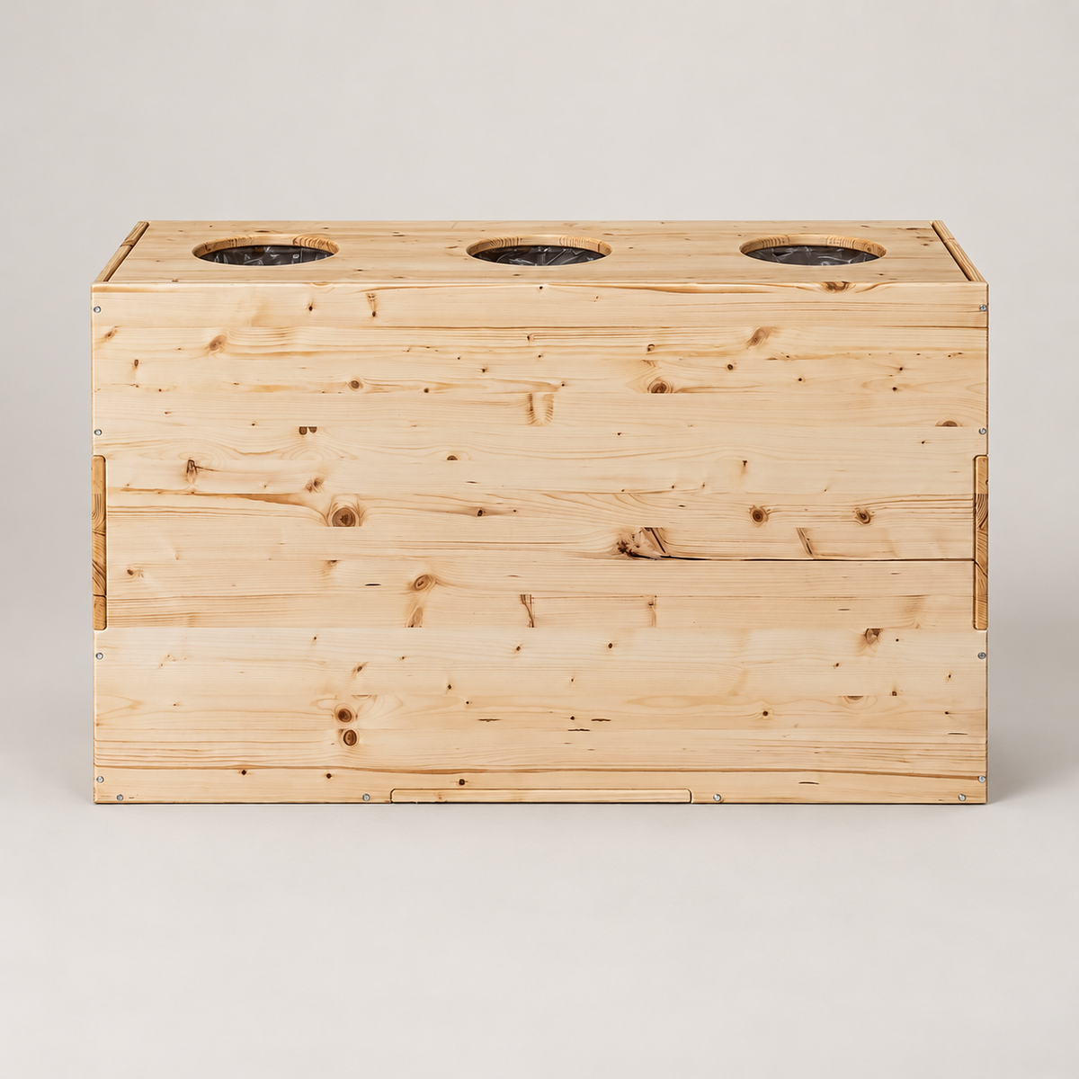Cestino per Differenziata in Legno (3 scompartimenti)