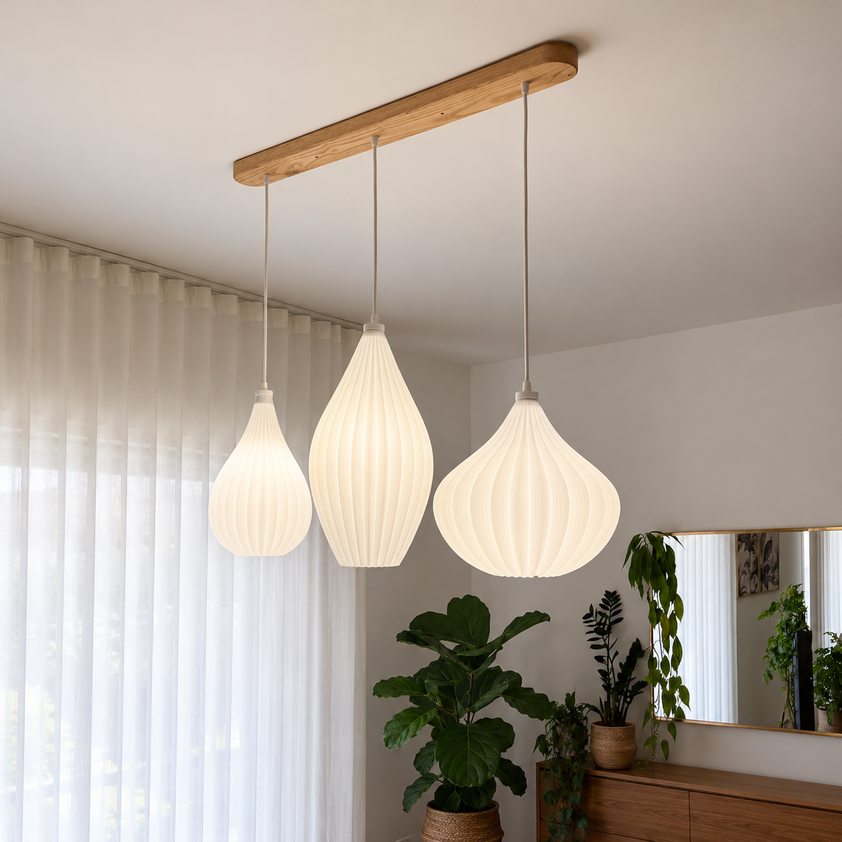 Lampadario a Sospensione Naturale in Bio-Plastica