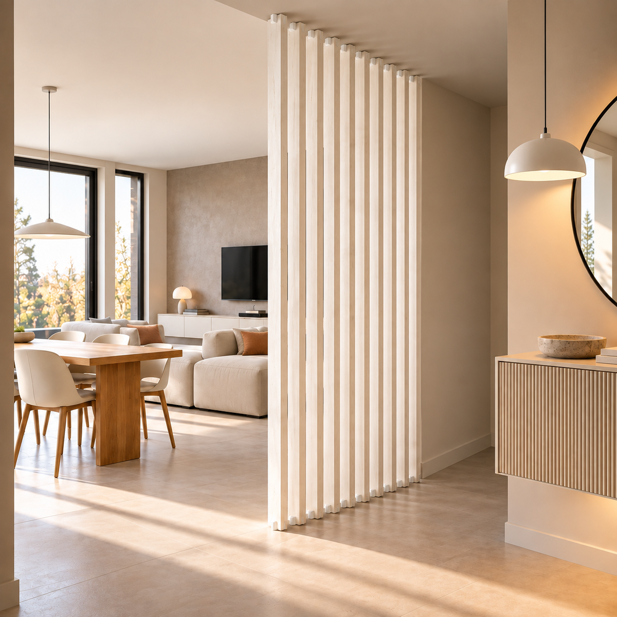 Parete divisoria in legno di abete – Doga singola fissa con sistema KIT-UP