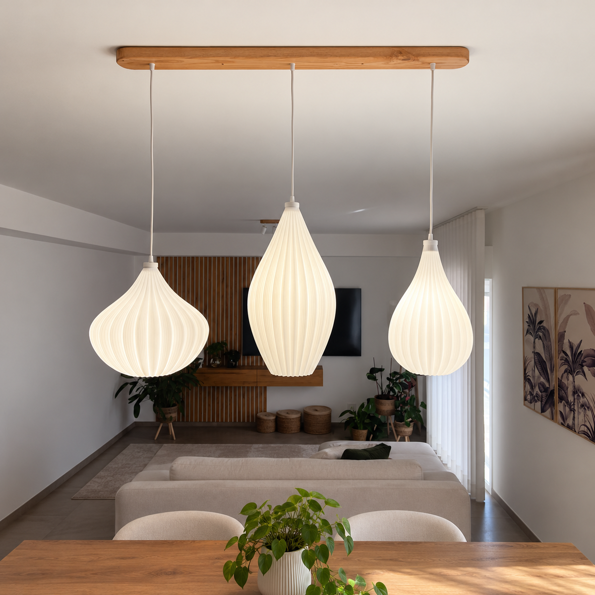 Lampadario a Sospensione Naturale in Bio-Plastica