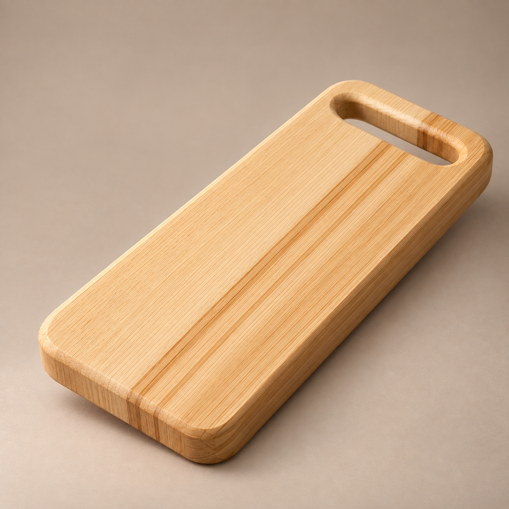 Tagliere rettangolare in frassino con manico – 40 × 14 cm