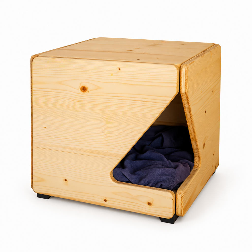 Cuccia per Gatti in Legno di Abete Naturale