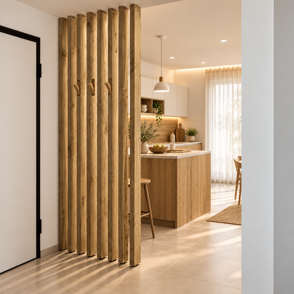 Parete divisoria in legno di pino su misura – Doga singola fissa