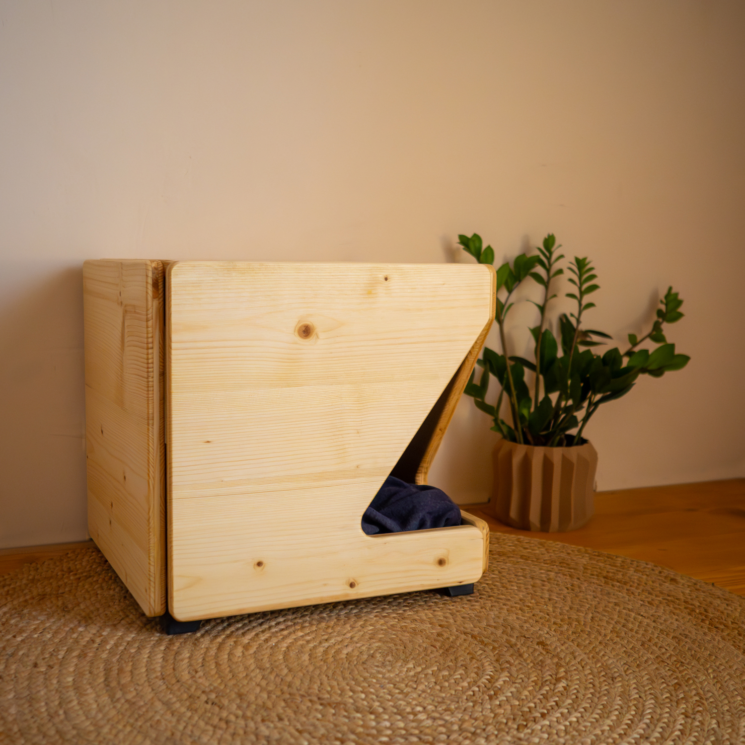 Cuccia per Gatti in Legno di Abete Naturale