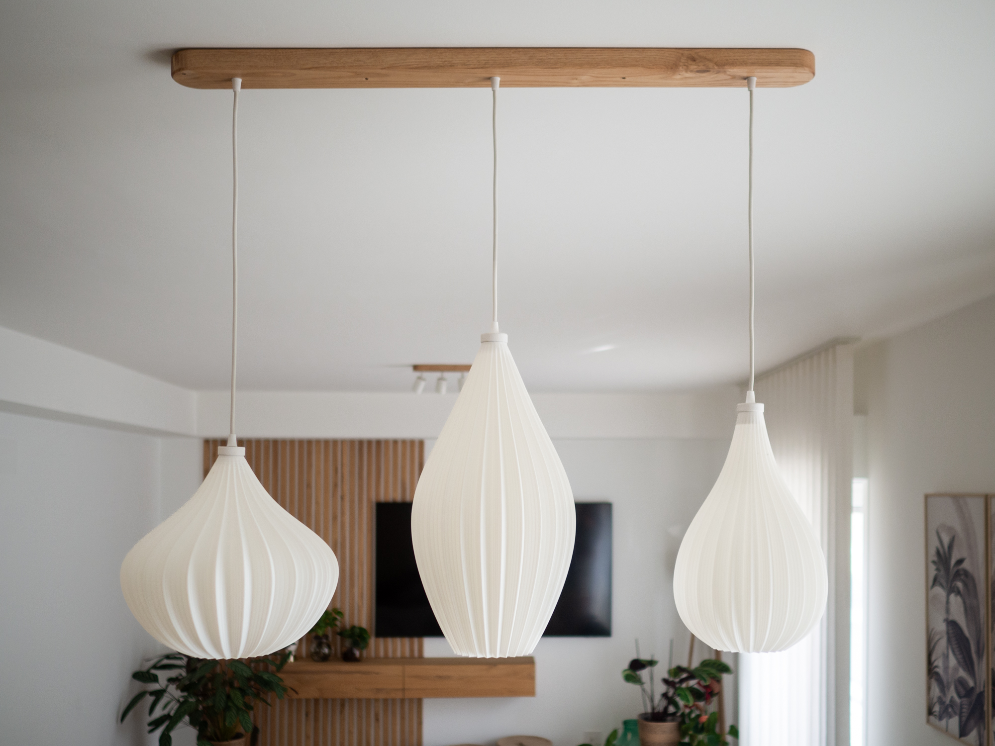 lampadario a sospensione sostenibile in bio-plastica di mais