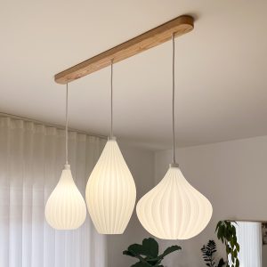 lampadario a sospensione sostenibile in bio-plastica di mais