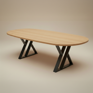 LAVINA – Tavolo da pranzo ovale in legno di castagno